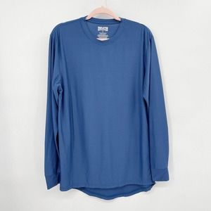 Duluth Trading Longtail Long Sleeve T-Shirt Blue Size L Relaxed Fit Thumbholes‎